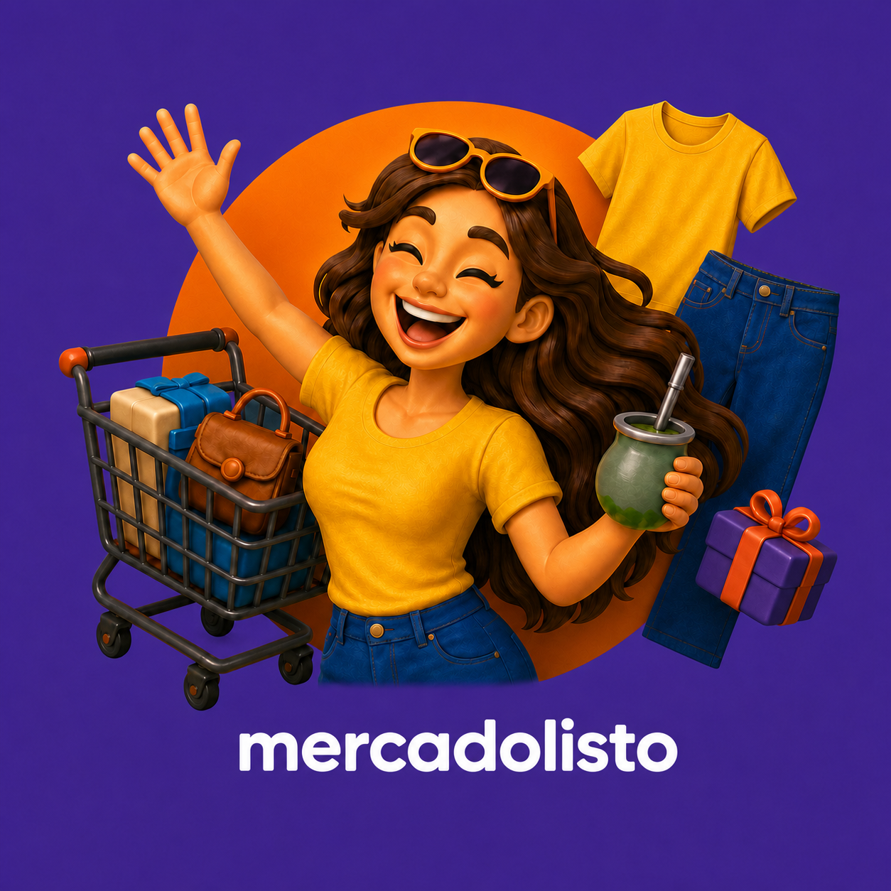 Ilustración de MercadoListo con productos variados